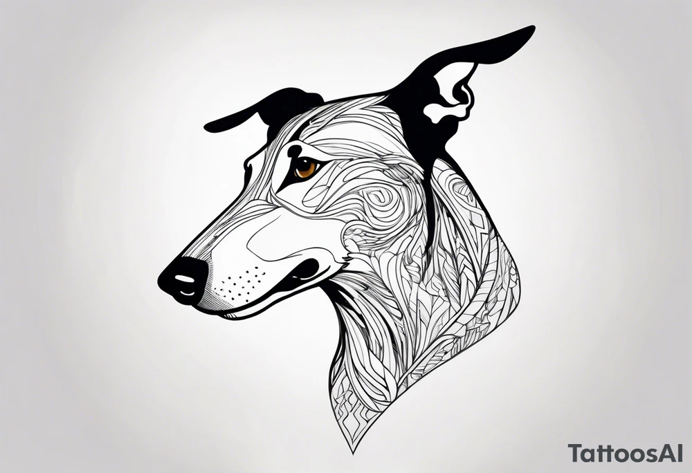 Greyhound head, majestic tattoo idea