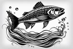 simple fishingrod with the line in water
"do not generate a fish" tattoo idea