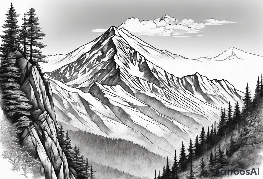 Climbing mountain tattoo idea