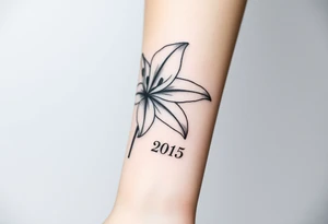 Hybrid flower lily with the date since 2015 tattoo idea