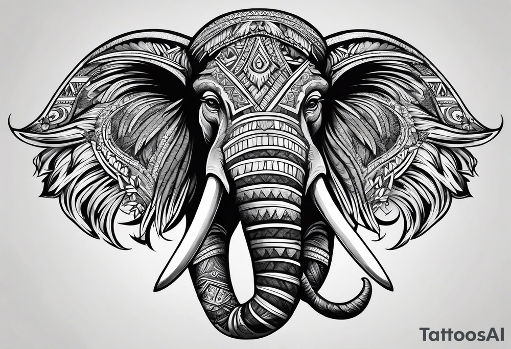 strong mammoth tattoo idea