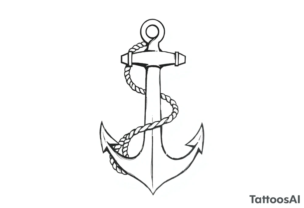 anchor with rope tattoo idea