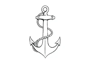 anchor with rope tattoo idea