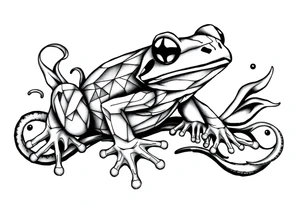 a psychedelic frog tattoo idea