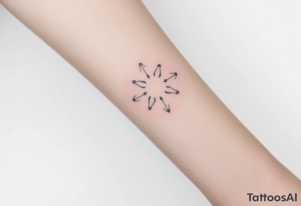 Can you design a few options for a meaningful minimal tattoo with dots, lines or stars that represents my kids? Three are living and two are deceased and I want something that represents that difference by having solid and hollow elements. Put on fingers tattoo idea
