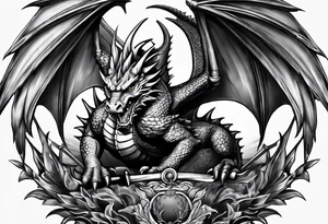 Welsh dragon clutching 3 spears. tattoo idea