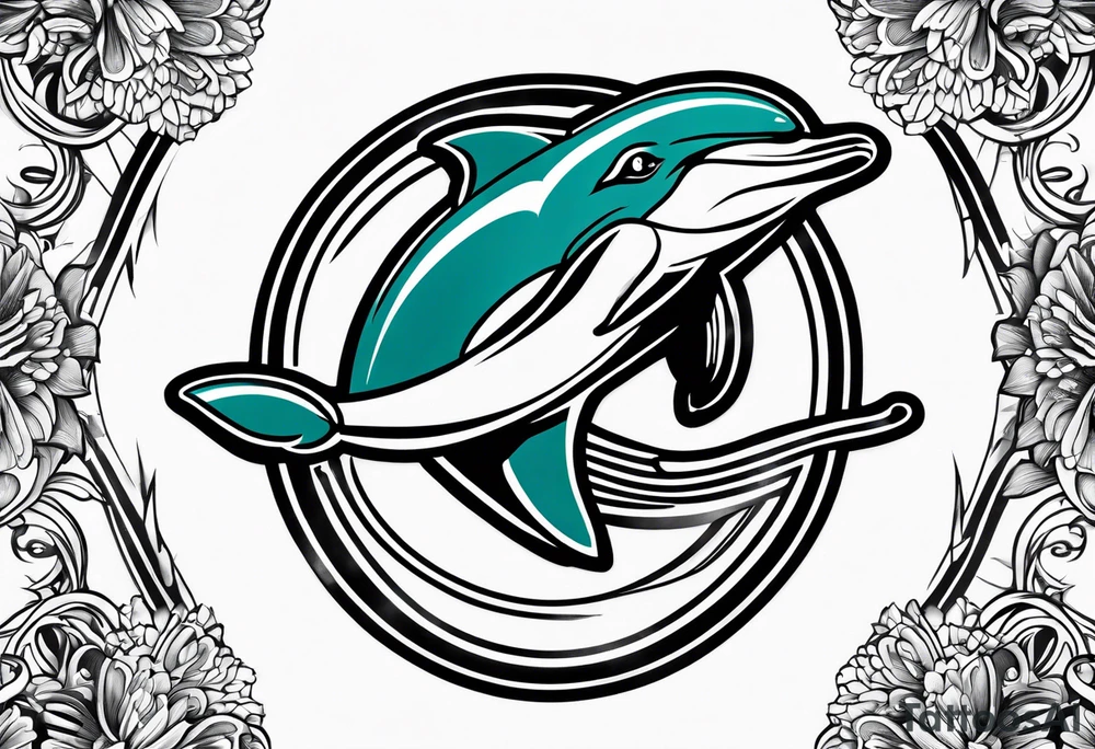 Cool miami dolphins sports tattoo idea