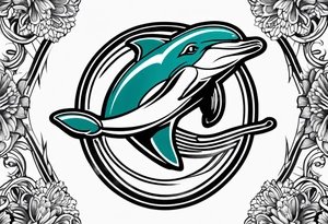 Cool miami dolphins sports tattoo idea