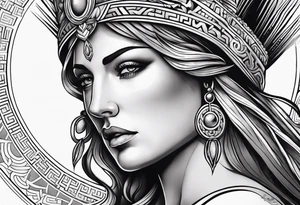 Attractive greek goddess tattoo idea