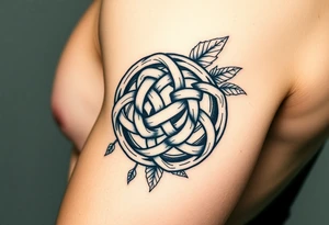 Celtic knot infused with nature tattoo idea