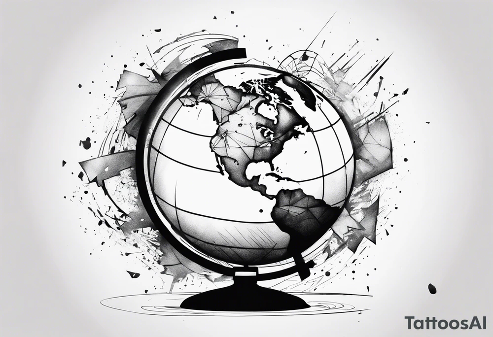 globe shattering tattoo idea