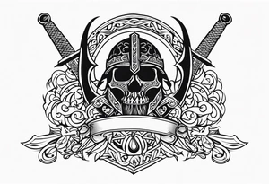 Valhalla sword viking funeral tattoo idea
