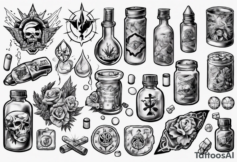 drugs and money tattoo idea