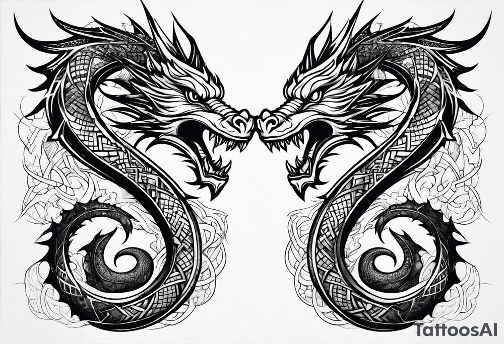 roaring dragons tattoo idea