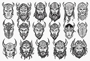 nordic face with rune tattoo idea