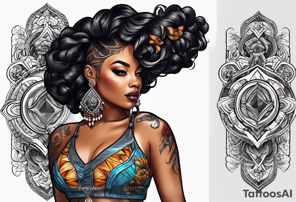 Black woman tattoo idea
