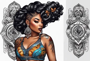 Black woman tattoo idea