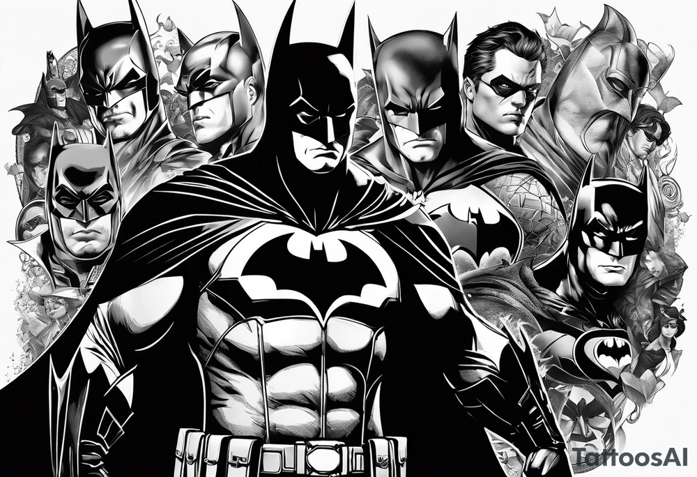 Batman collage for arm sleeve tattoo idea
