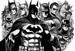 Batman collage for arm sleeve tattoo idea