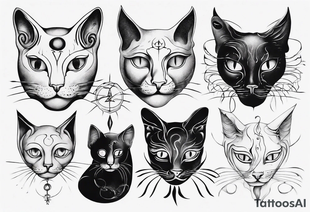 Spiritual cat tattoo idea