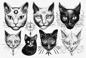 Spiritual cat tattoo idea