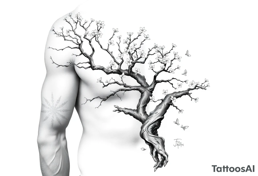 Justin  and cherry blossom tree tattoo idea