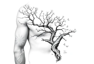 Justin  and cherry blossom tree tattoo idea