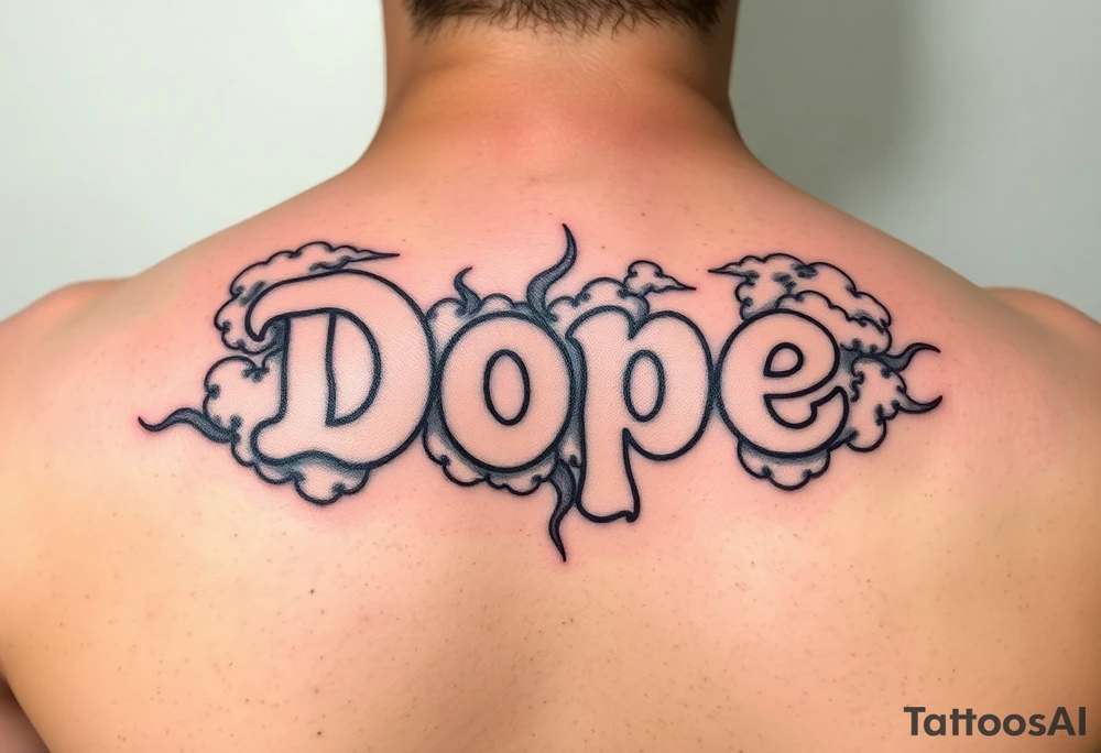 Dope spelled out in smoke
Clouds tattoo idea