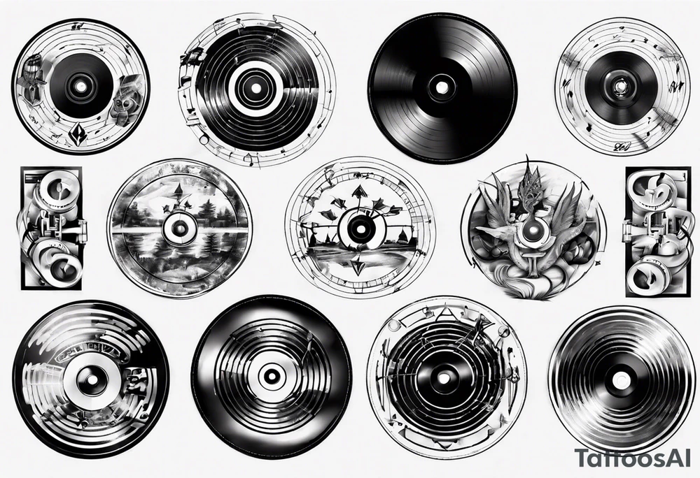 sound music disc jokey tattoo idea