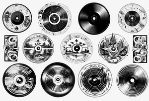 sound music disc jokey tattoo idea