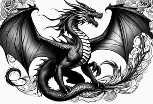 Fire breathing dragon tattoo idea