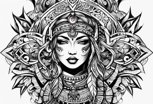Peace and war Tribal sleeve tattoo idea