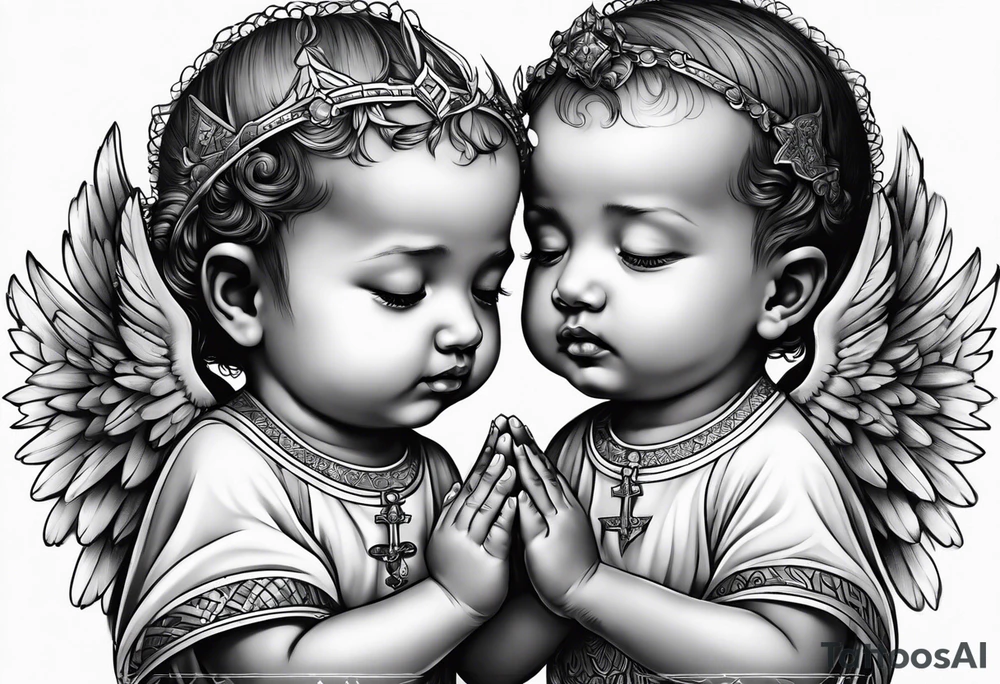 baby angels, praying, tattoo idea