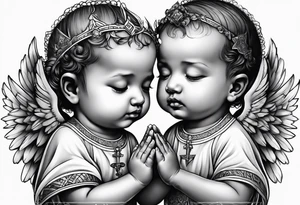 baby angels, praying, tattoo idea