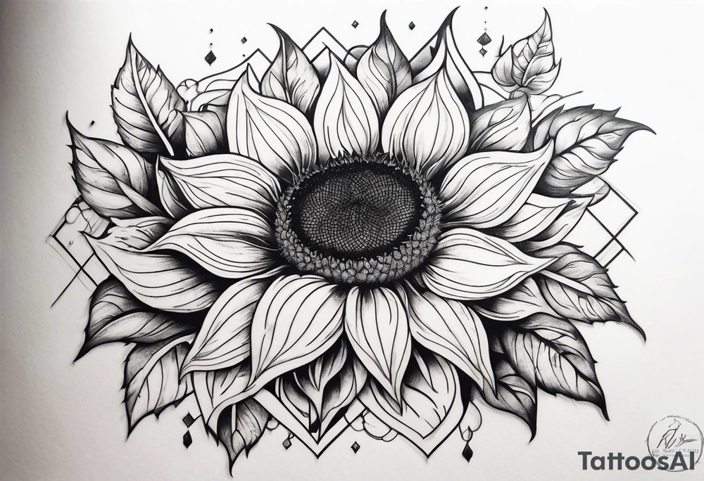 a sunflower tattoo idea