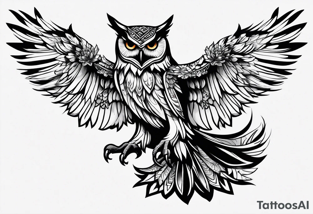 king evil owl tattoo idea