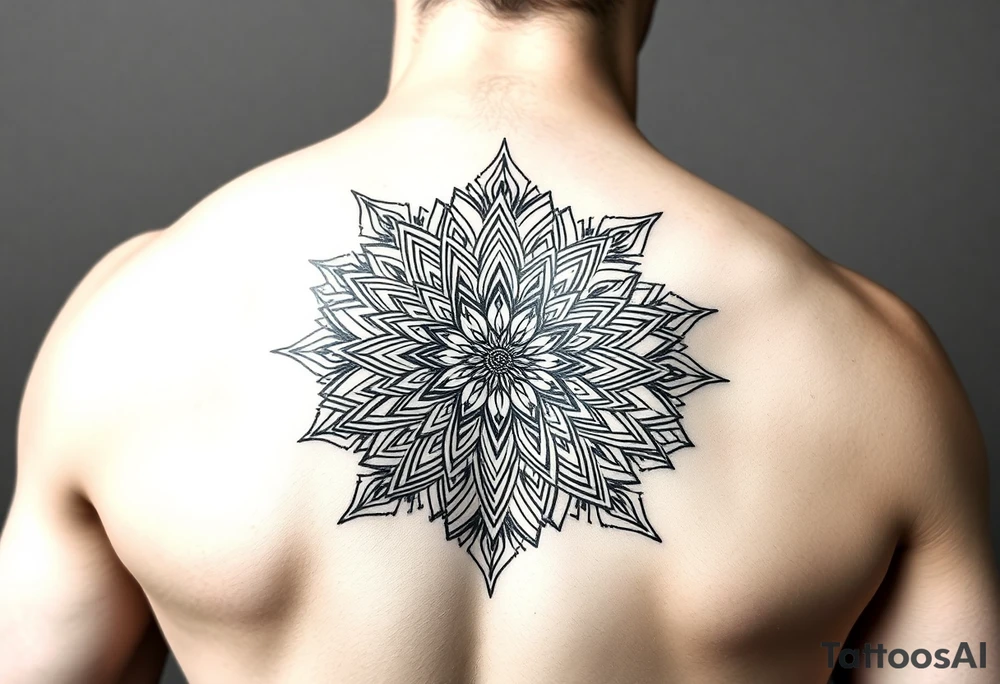 Mandala pattern back tattoo tattoo idea