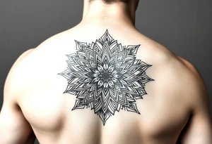 Mandala pattern back tattoo tattoo idea