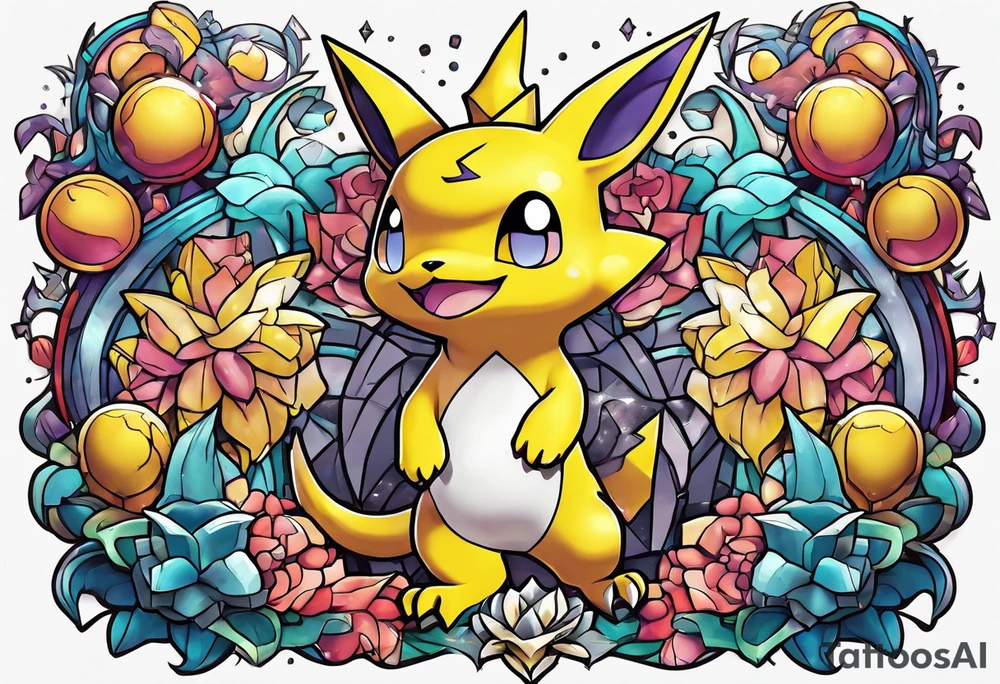 Alakazam pokemon statue tattoo idea