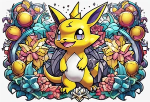 Alakazam pokemon statue tattoo idea