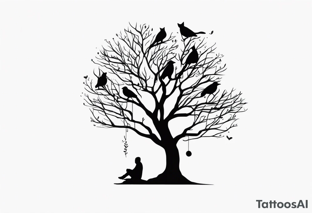 faceless, dark creatures sitting on a branch of a tree tattoo idea faceless, dark creatures sitting on a branch of a tree tattoo idea