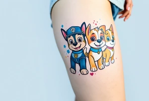 full squad of paw patrol tattoo idea