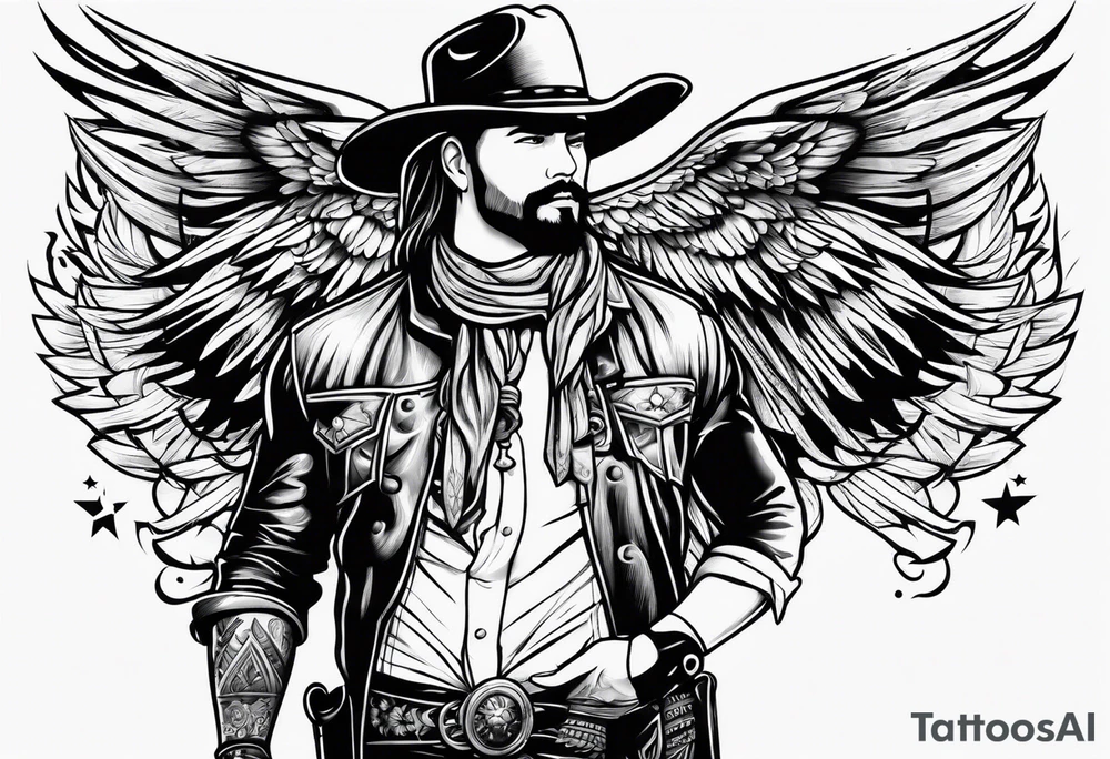 Western genre movie half sleeve tattoo tattoo idea