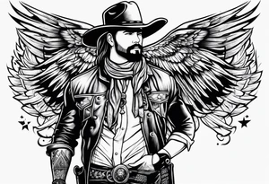 Western genre movie half sleeve tattoo tattoo idea