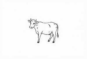 small black and white cow tattoo idea