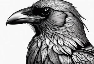 head of a crow outlines tattoo idea