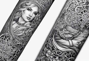 Celtic nautical scene, forearm, half sleeve tattoo idea