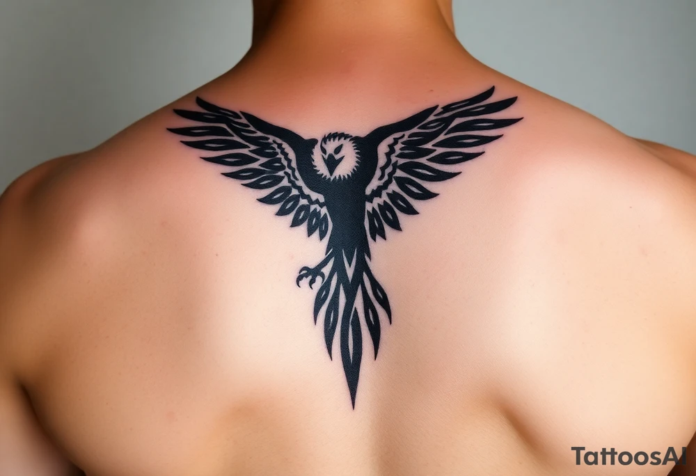 tribal hawk silhouette tattoo idea