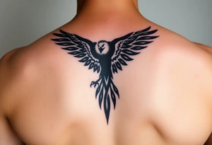 tribal hawk silhouette tattoo idea