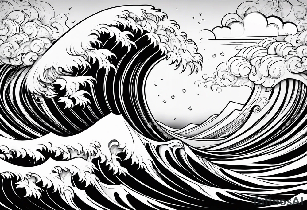 wave pattern tattoo idea